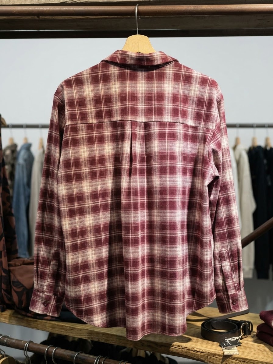 Camicia Tartan Donna Arizona Borgogna Elasticizzata