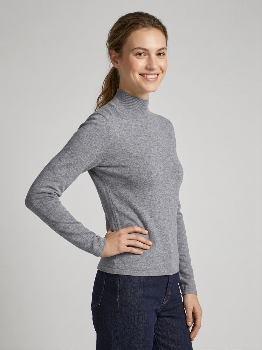 Pullover Only A Collo Alto Kattie Grigio Melange