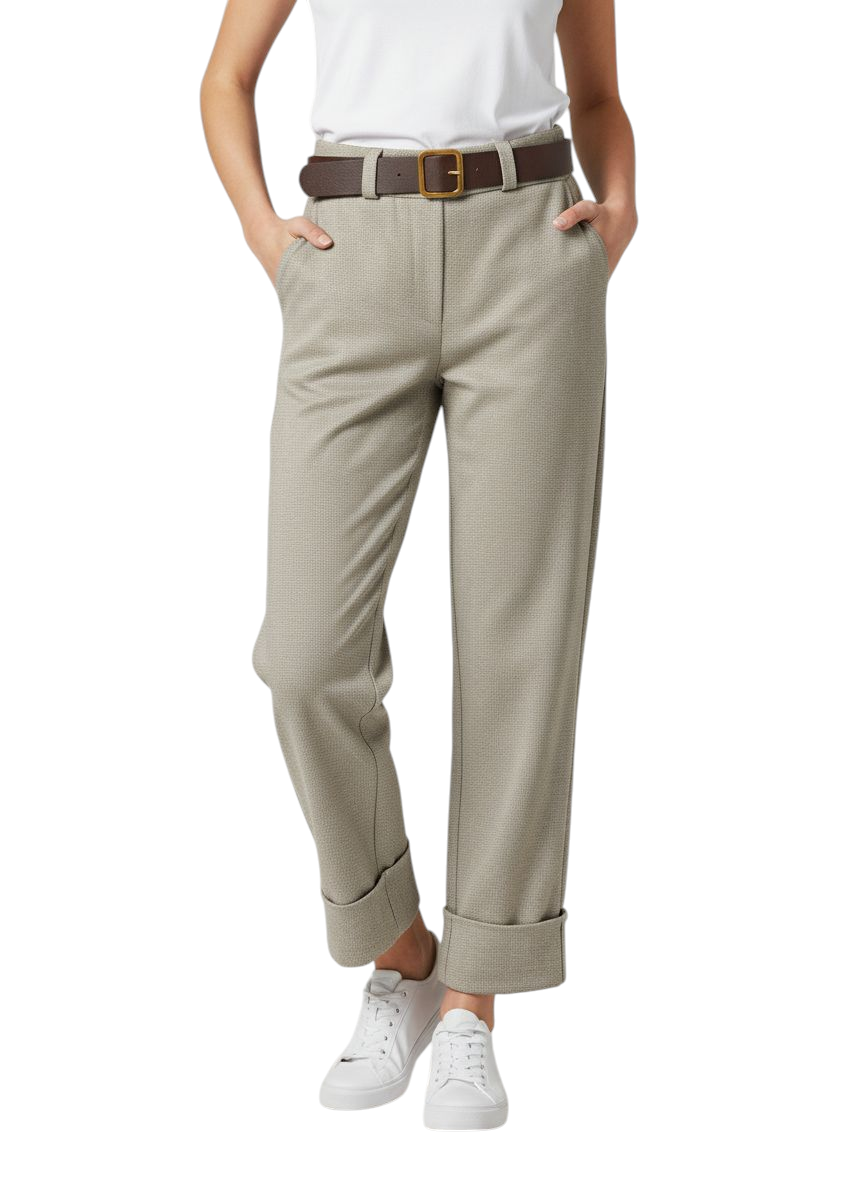 Pantalone Capri gamba larga con cintura