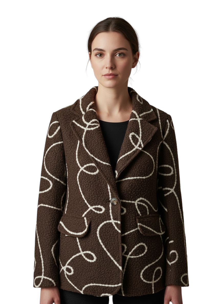 Cappotto fantasia Sendy marrone