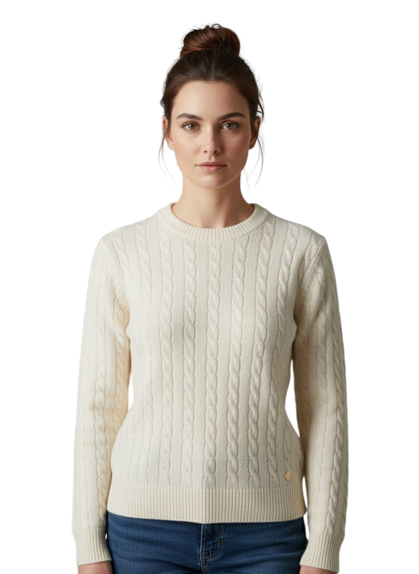 Maglioncino Lienz trecce panna