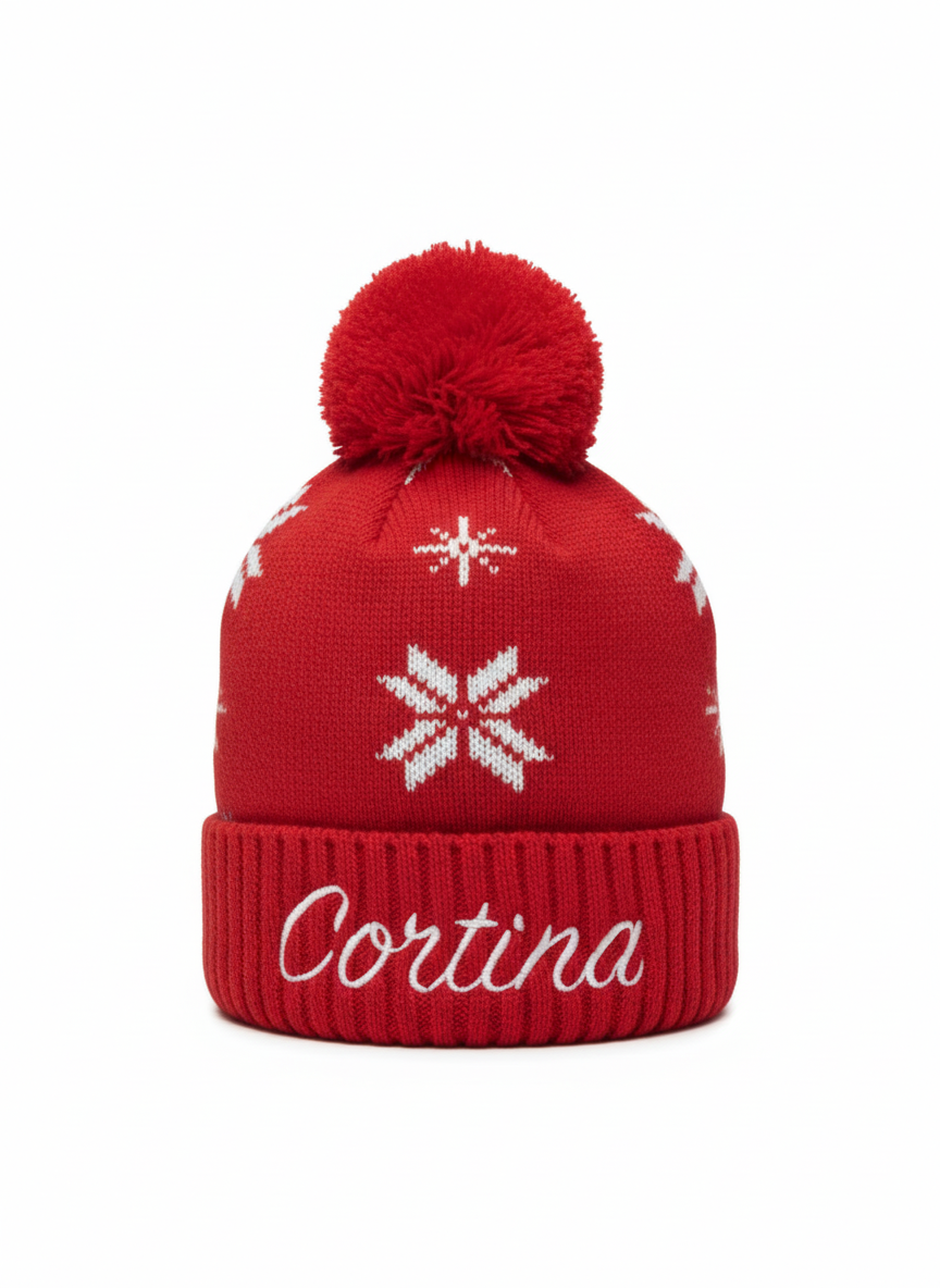 Cappellino Natale Cortina rosso junior