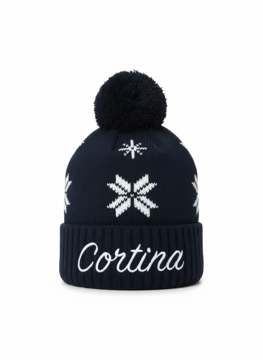 Cappellino Natale Cortina blu junior