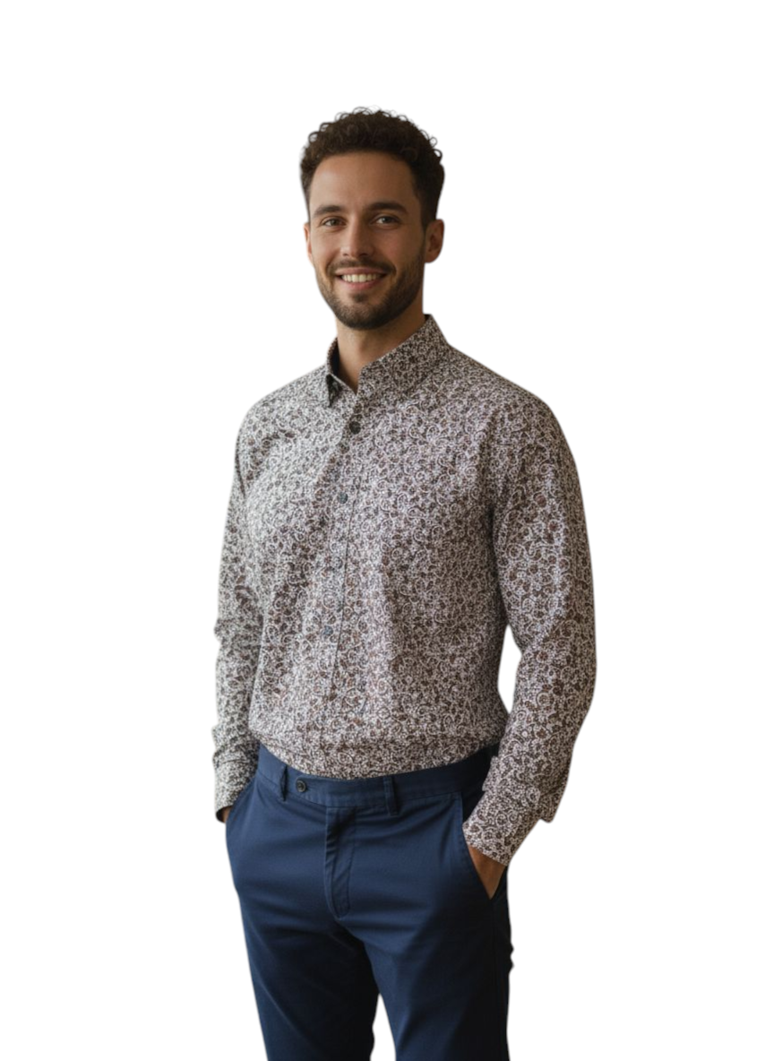 Camicia fantasia bandana Blu