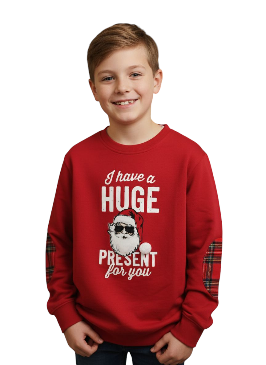 Felpa natale Yours Babbo sunglasses Junior rossa