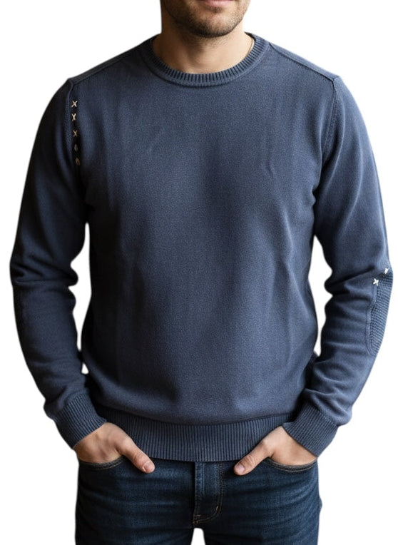 Maglione crossover blu polvere