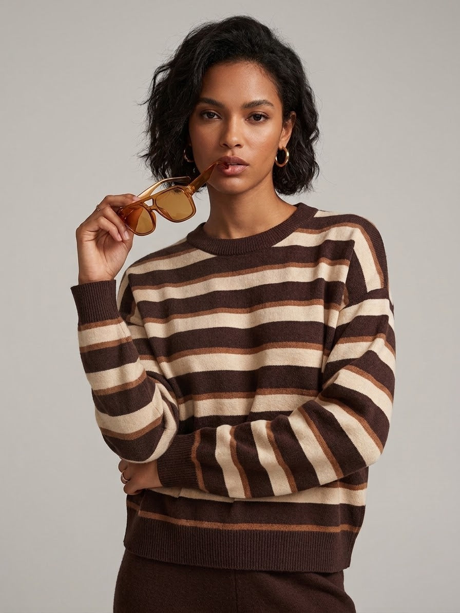 Pullover Girocollo A Righe Cloe
