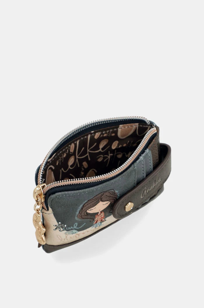 Portafoglio Portatessere Anekke Tulip con Zip e Patta