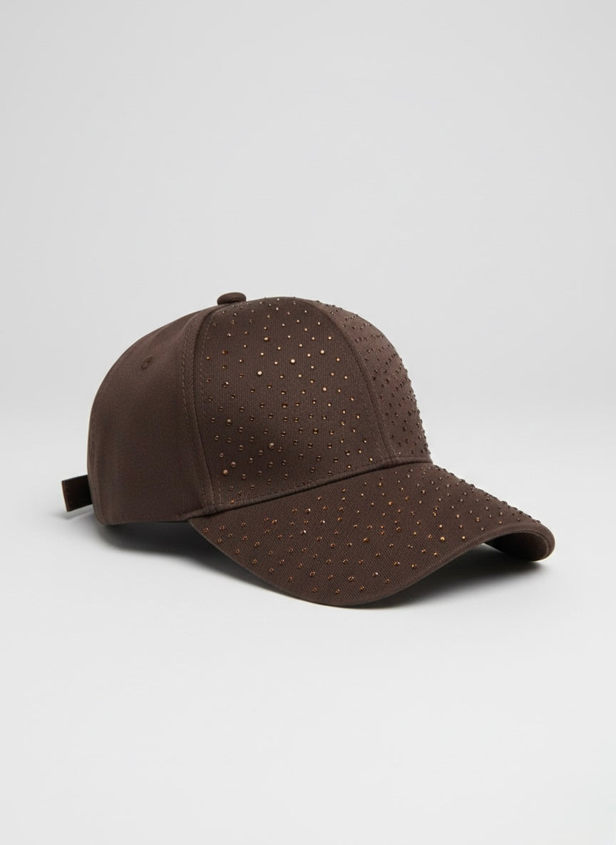 Cappellino strass cioccolato regolabile