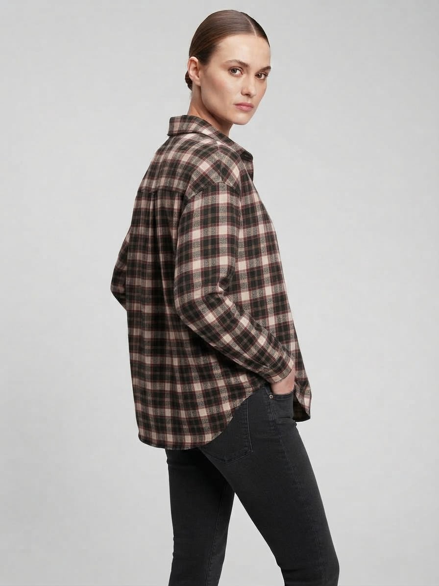 Camicia Texas a Quadri Flanellata in Puro Cotone