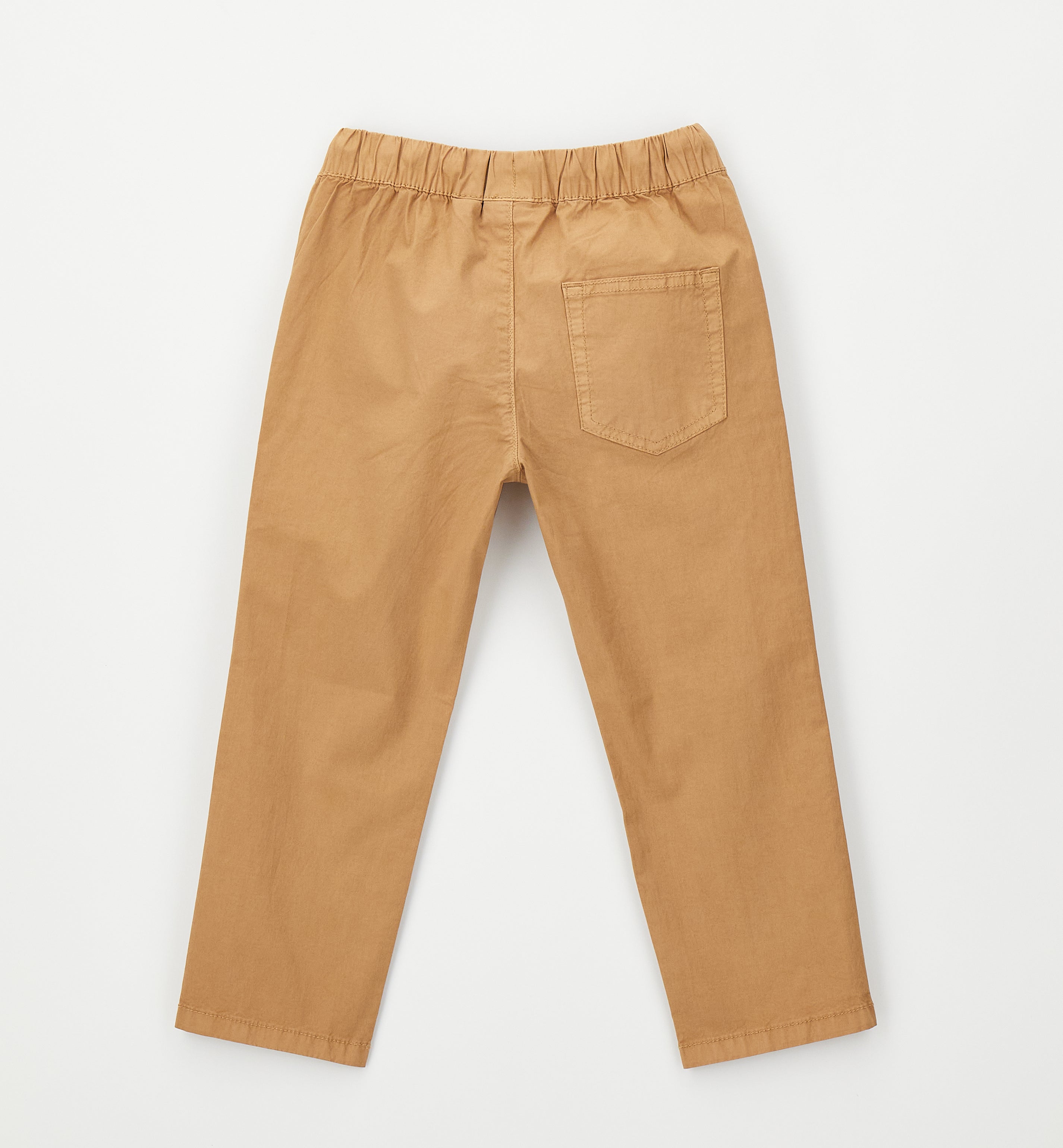 Pantalone Relaxed Fit in Twill di Cotone Tabacco