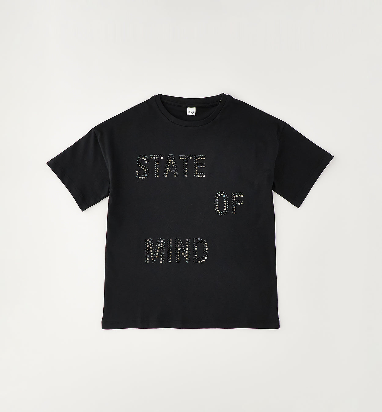 T-Shirt State of Mind con Borchiette Nero