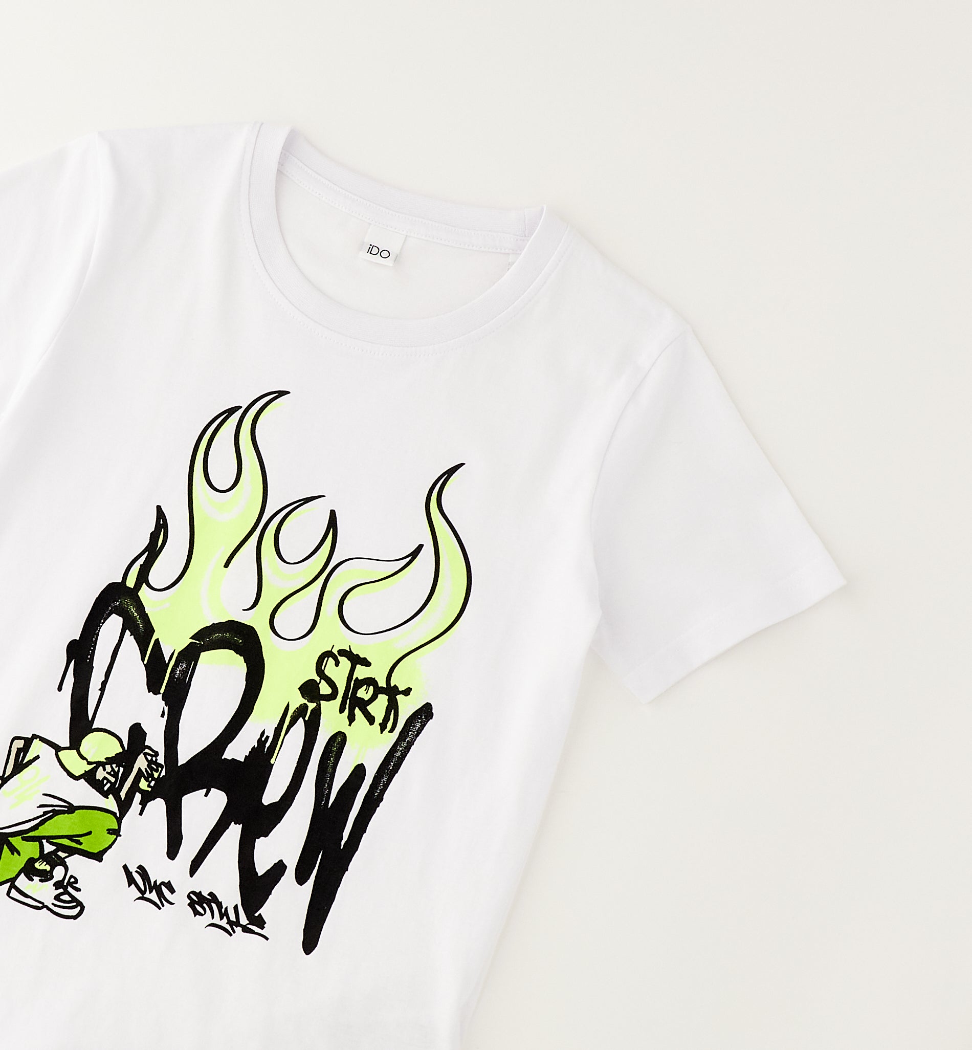 T-shirt NYC Crew Stile Graffiti Bianca