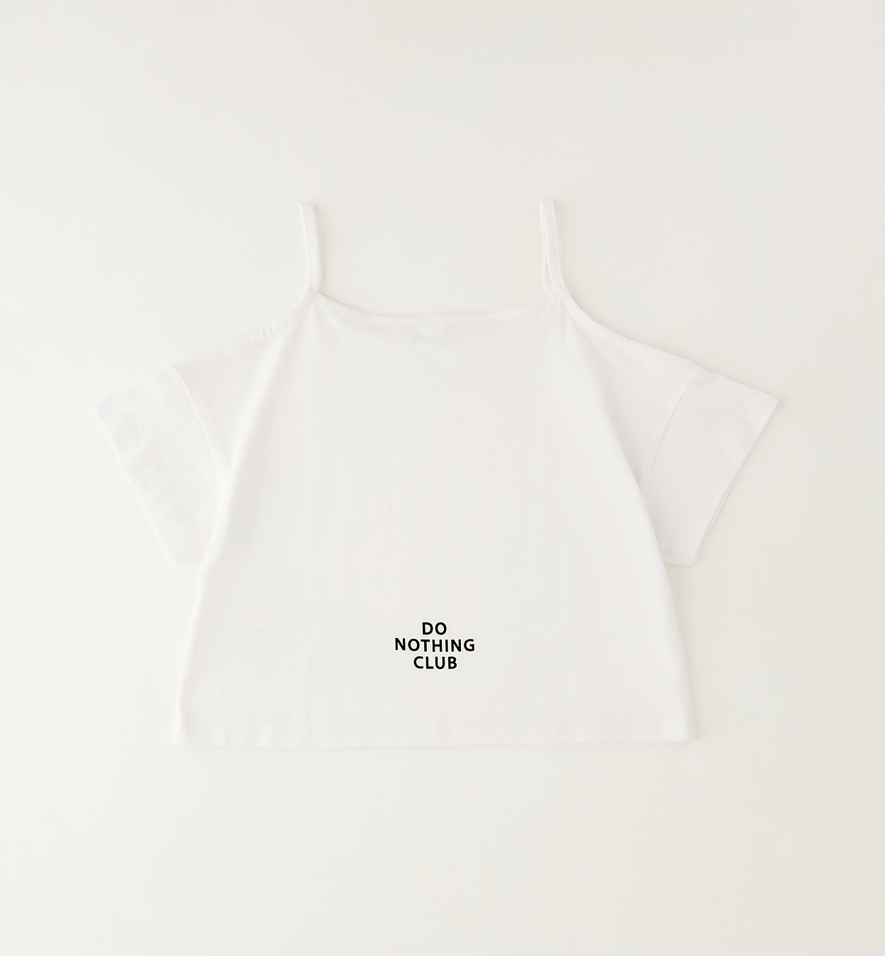 T-shirt Crop Con Spalline Bianca