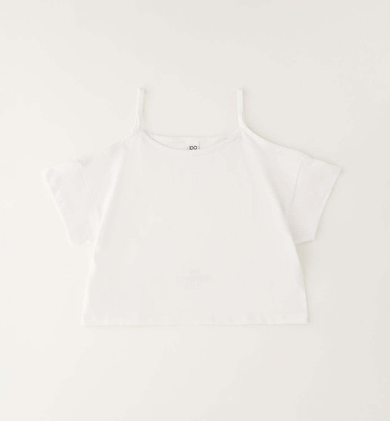 T-shirt Crop Con Spalline Bianca