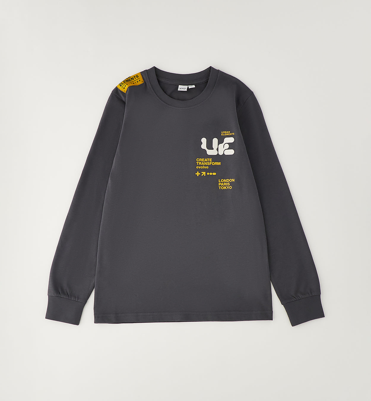 T-shirt Manica Lunga Grigio Antracite