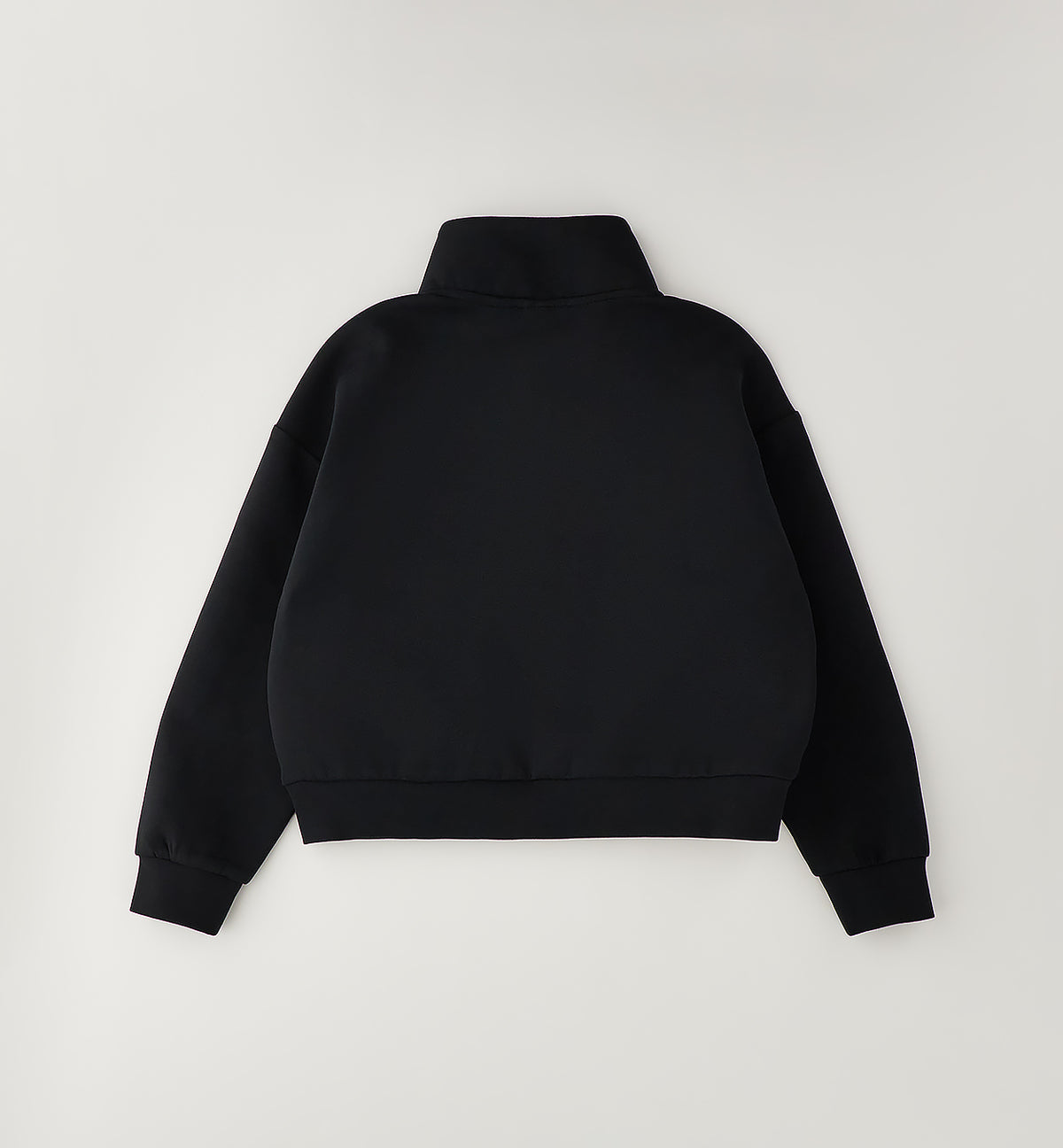 Felpa Kingston con Zip ed Effetto Scuba Nero