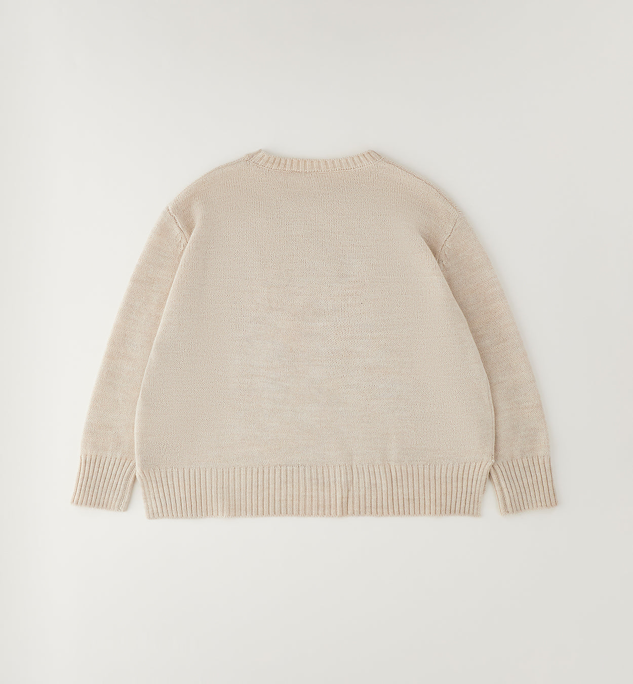 Maglione Sabbia in Misto Lana con Scritta Ricamata