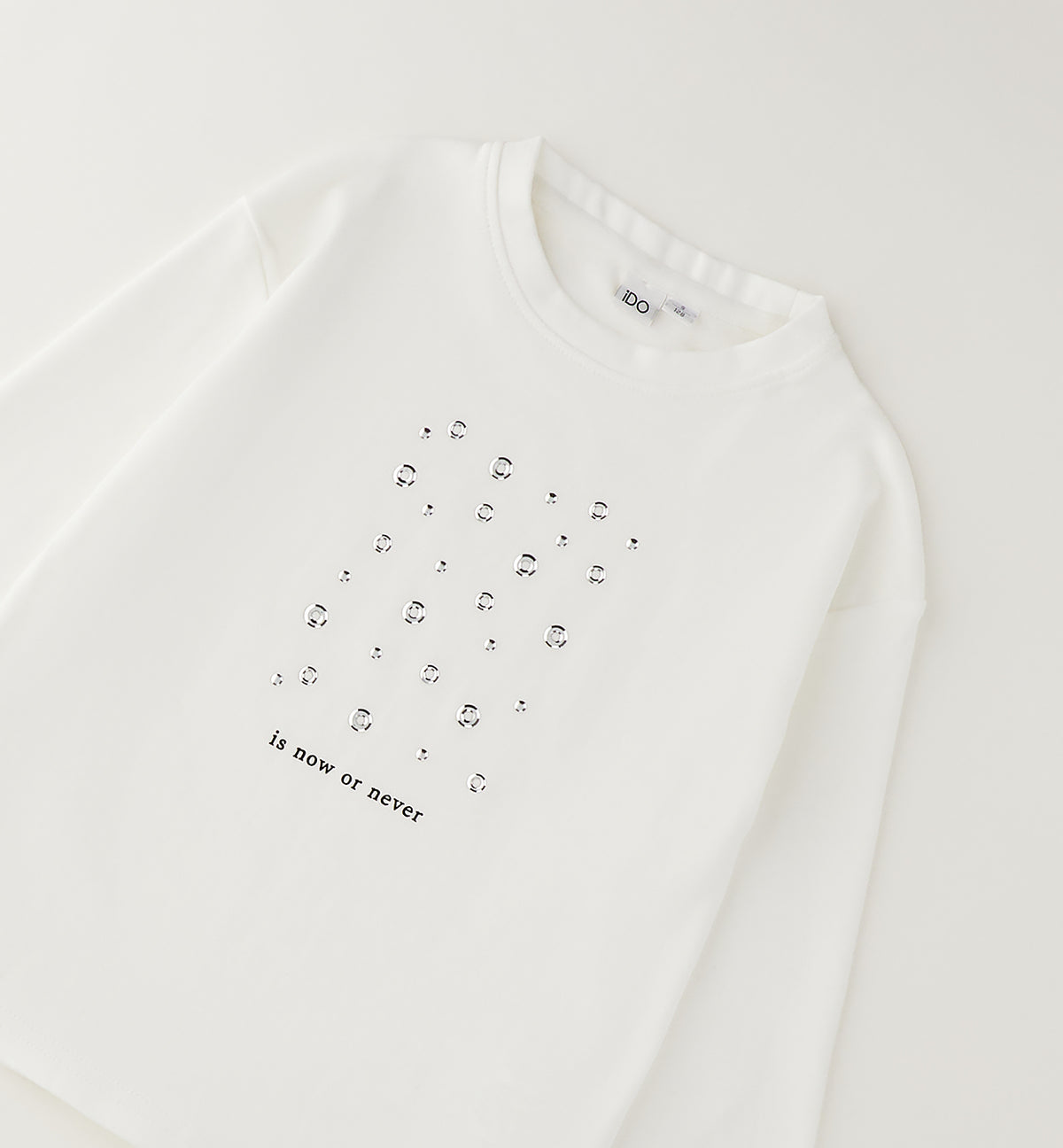 T-Shirt Virginia iDO Bianco Manica Lunga It Is Now Or Never