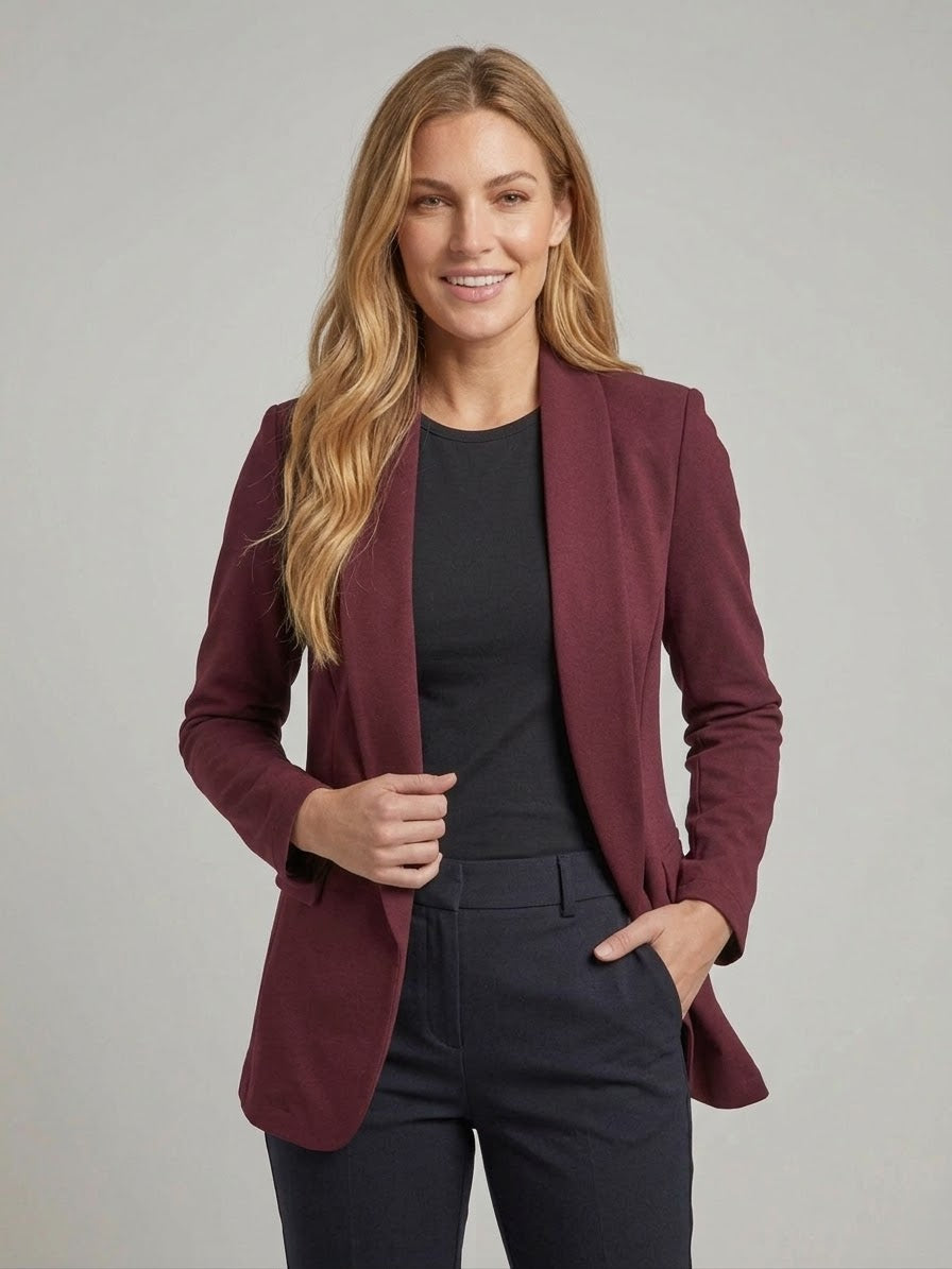 Blazer Donna Parigi Bordeaux Sfoderato Aperto