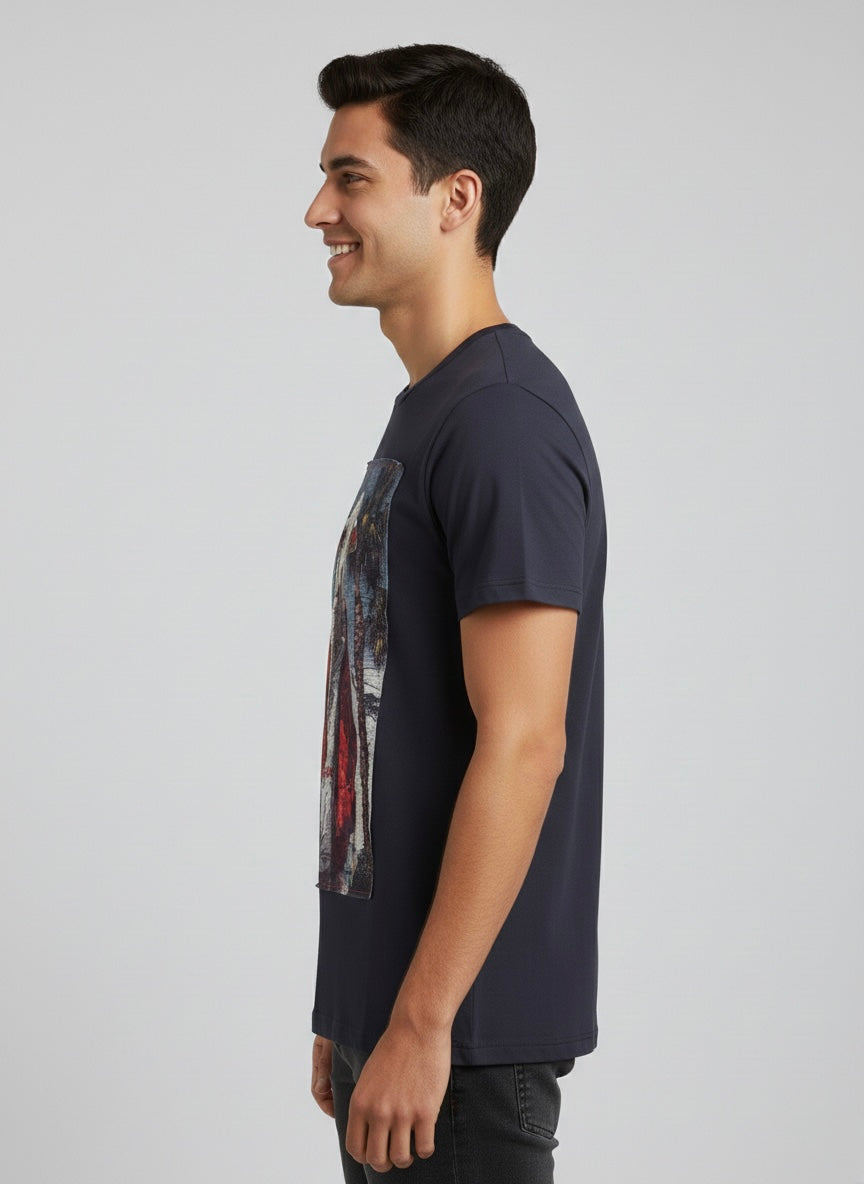 T-shirt Patch blu sheep