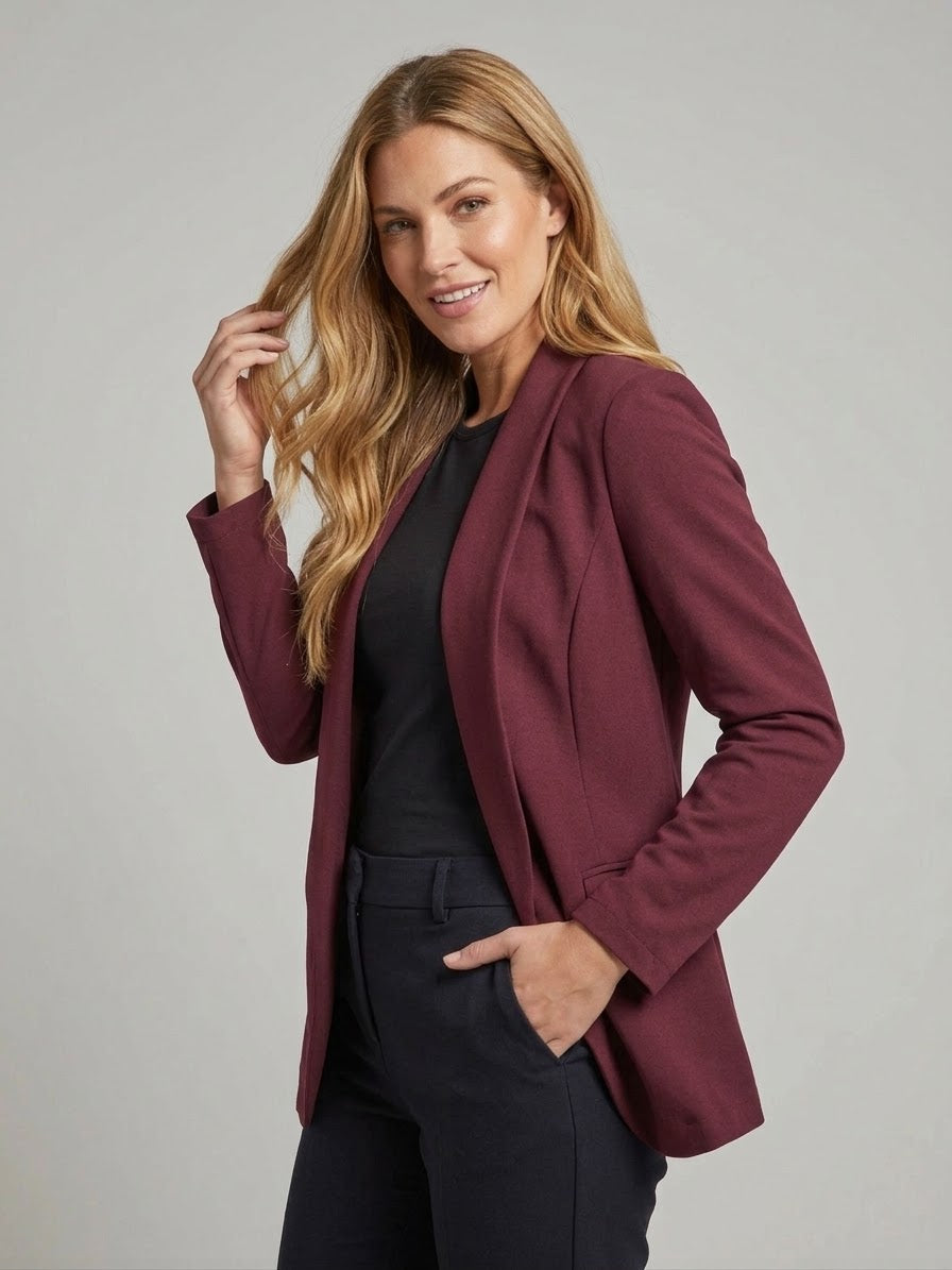 Blazer Donna Parigi Bordeaux Sfoderato Aperto