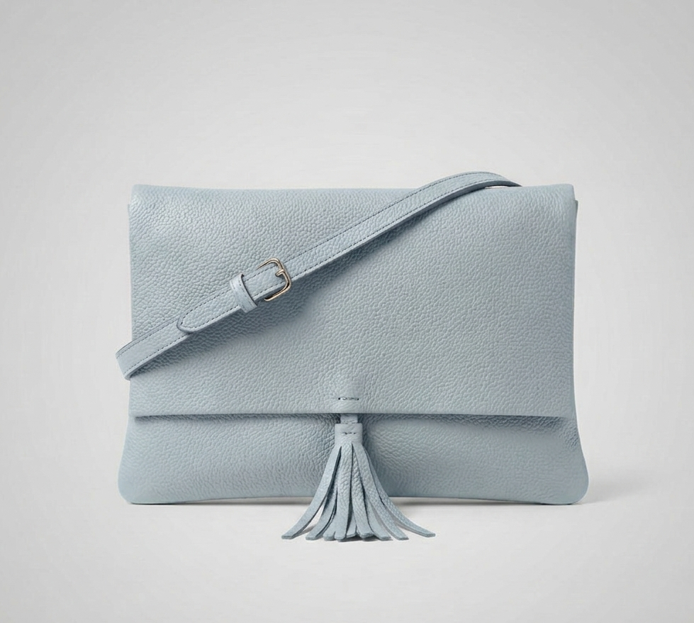 Pochette a Busta con Nappina Grande Azzurro polvere