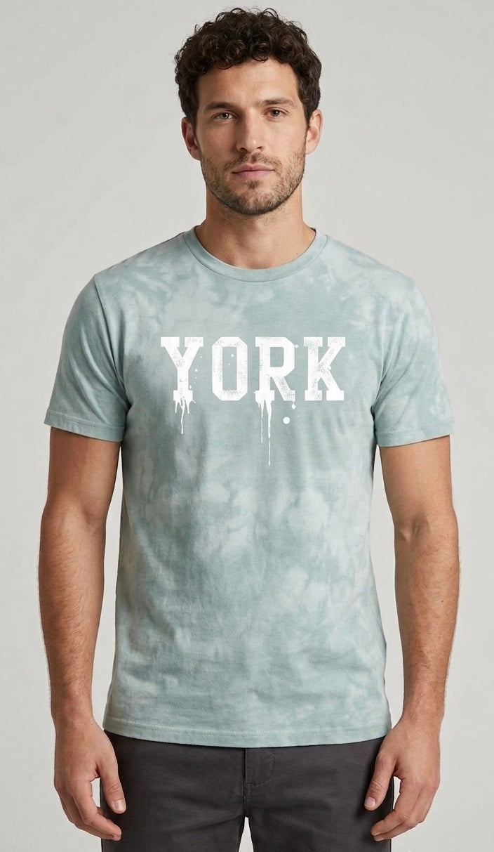 T-Shirt Nueva York Acid Wash Verde Salvia