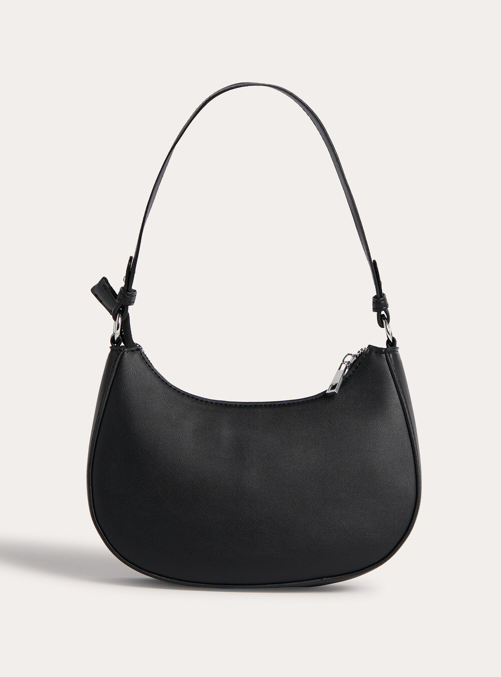 Borsa a Spalla a Mezza Luna Iris in Similpelle Nero