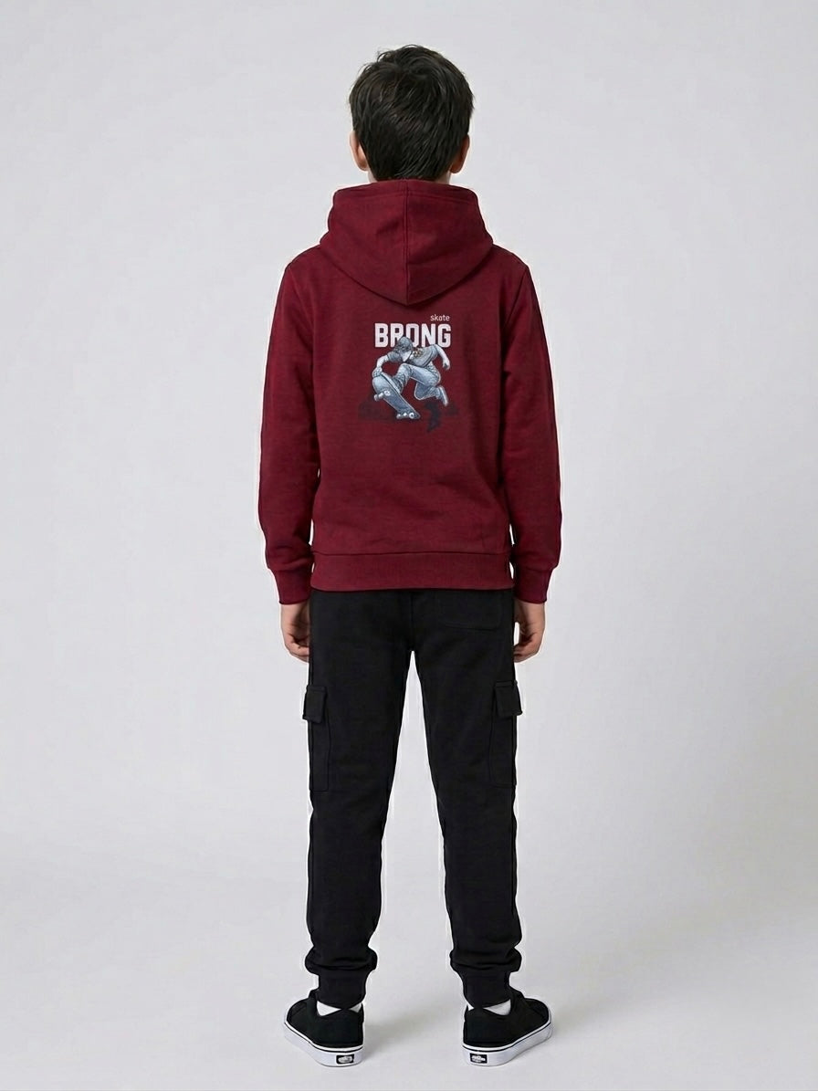 Completo Tuta Felpato Skate Brong Bordeaux e Nero