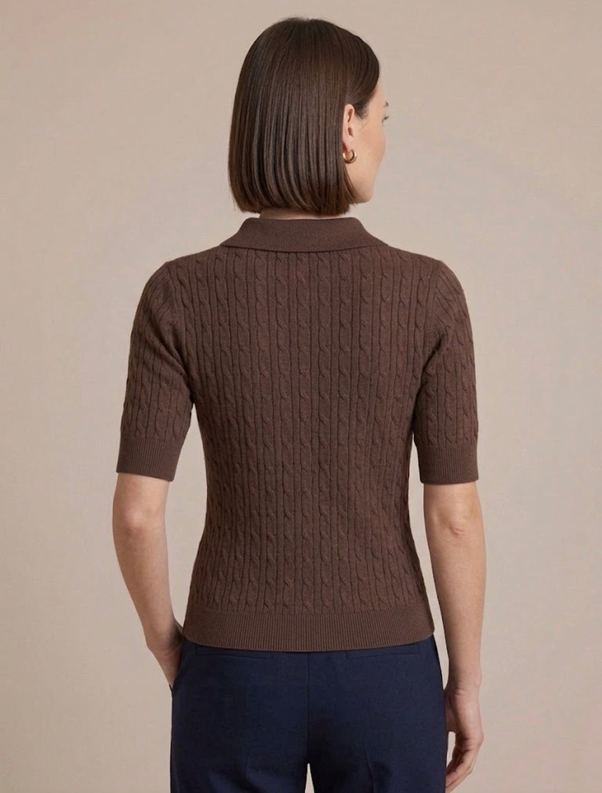 Polo in Maglia Donna Essy Marrone Cioccolato