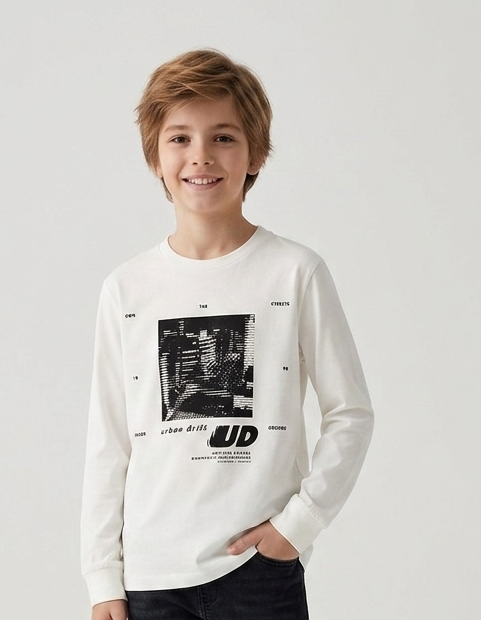 T-shirt Manica Lunga Bianca Urban Drift