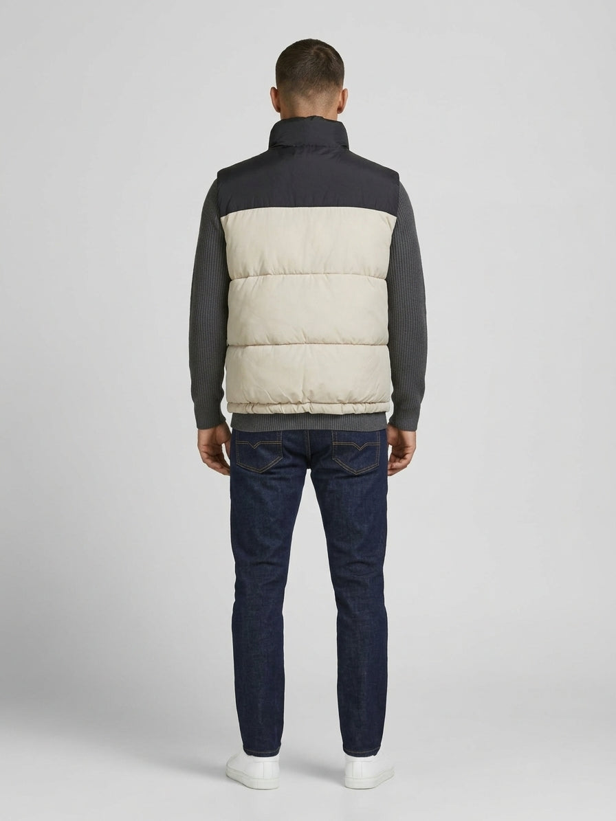 Gilet Maverik Color Block Nero e Ice Grey