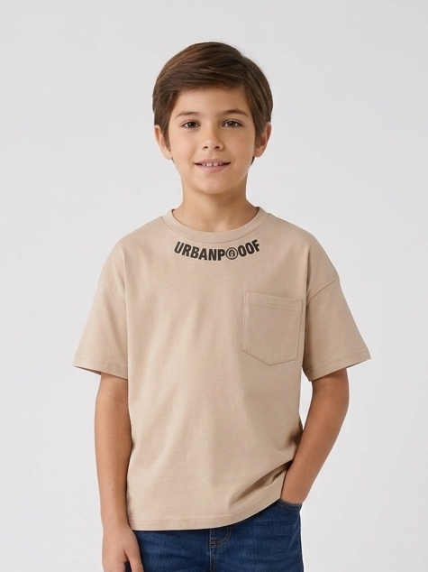 T-shirt Urban Style con Taschino Nocciola