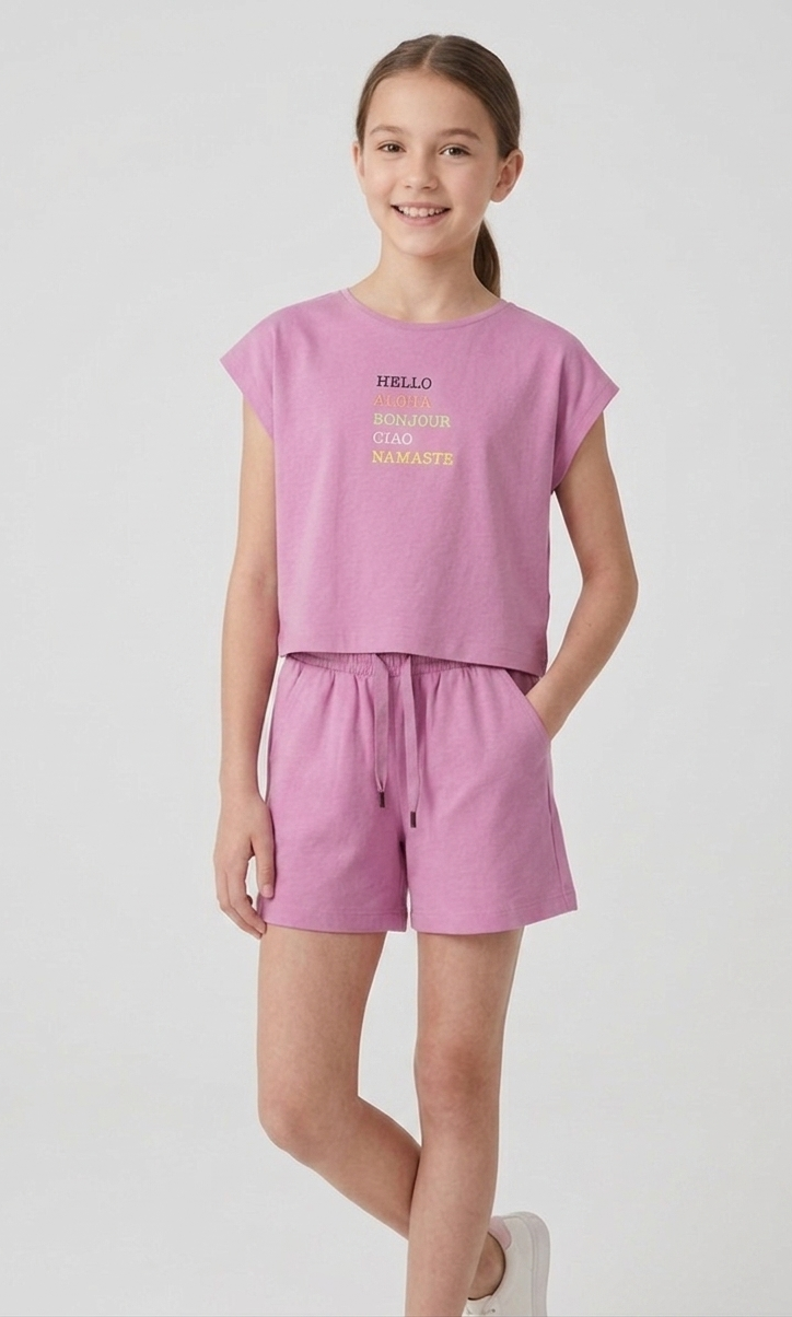Completo Namaste In Cotone Lilla