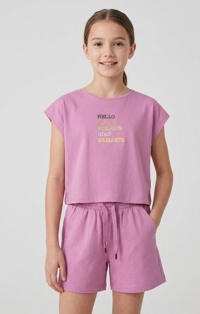 Completo Namaste In Cotone Lilla