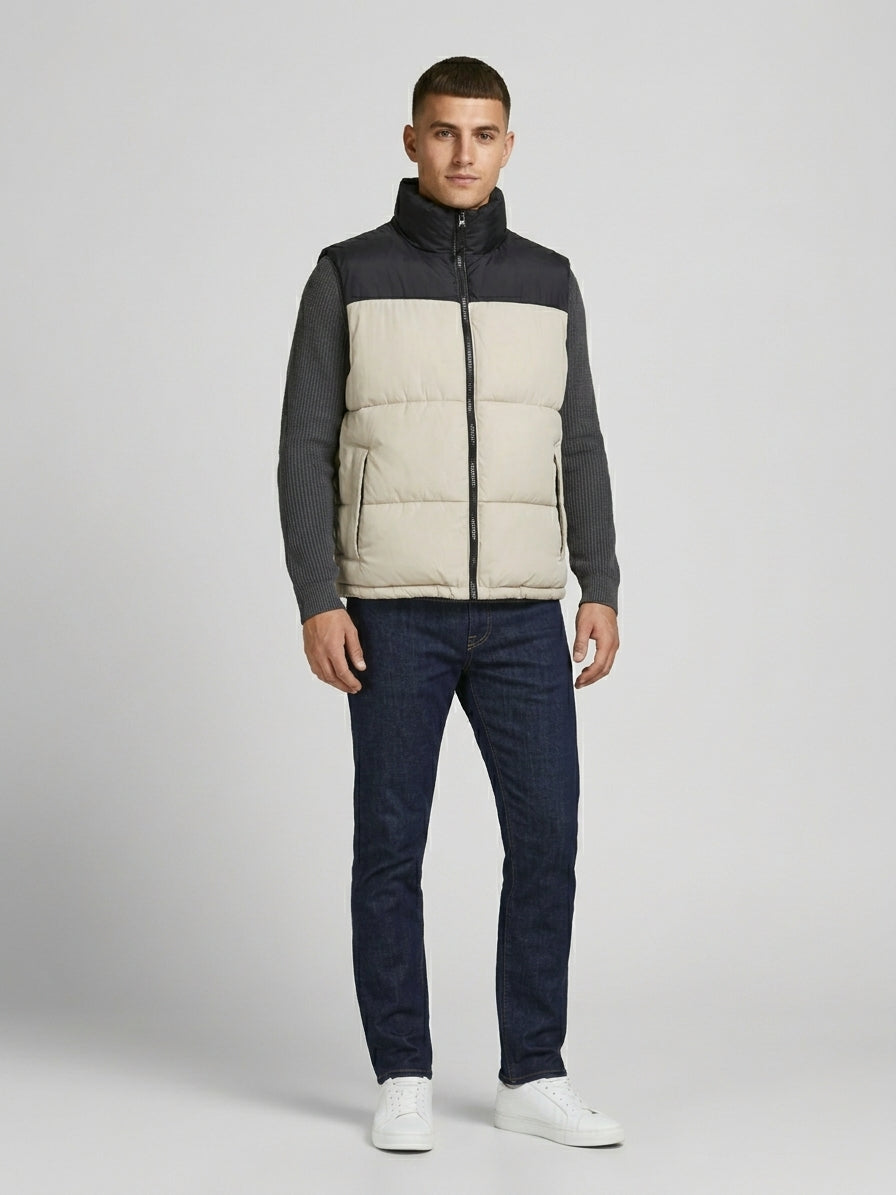 Gilet Maverik Color Block Nero e Ice Grey