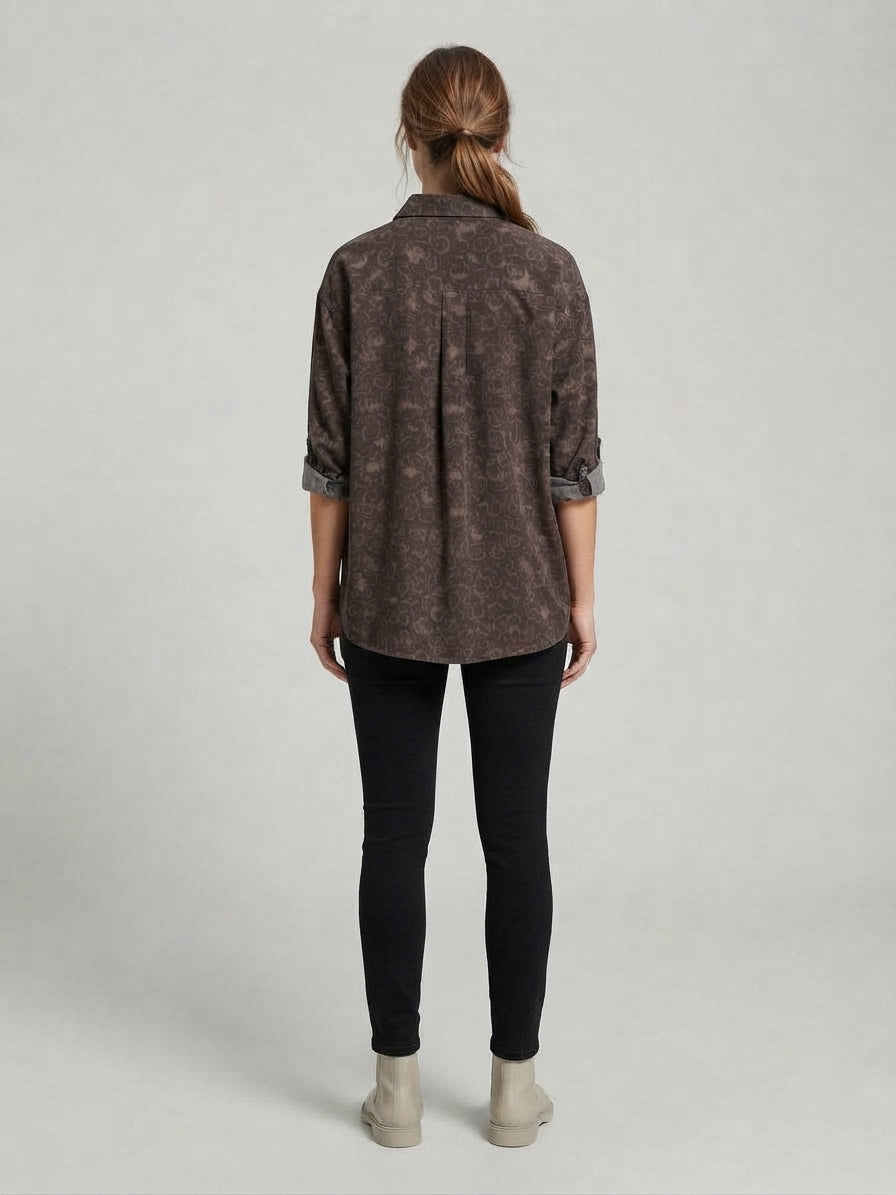 Camicia Dakota Velluto Costine Leopardata