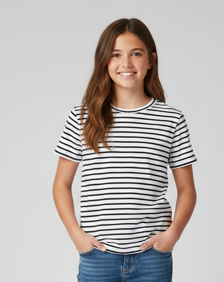 T-shirt a Righe Black e White