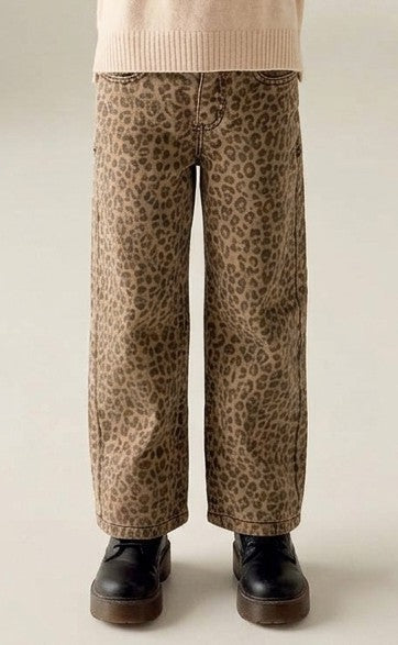 Pantalone Camilla Leopardato Wide Leg in Cotone Stretch