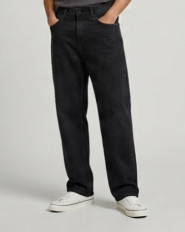 Jeans Fade Loose Fit Nero