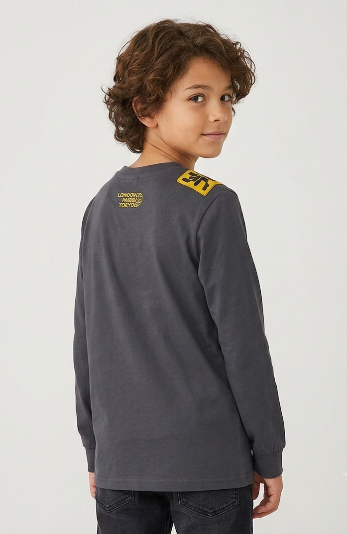 T-shirt Manica Lunga Grigio Antracite