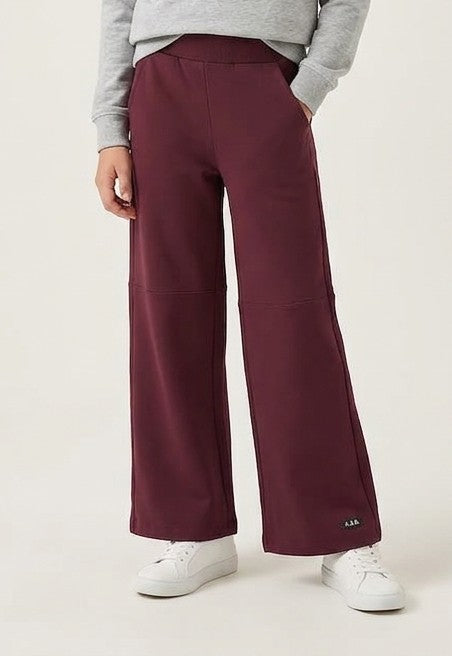 Pantalone Tuta Sofia Bordeaux Felpato Gamba Larga