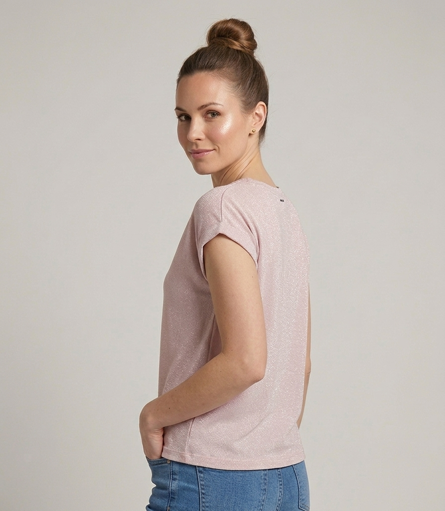 T-Shirt Glitter Lilla Polvere