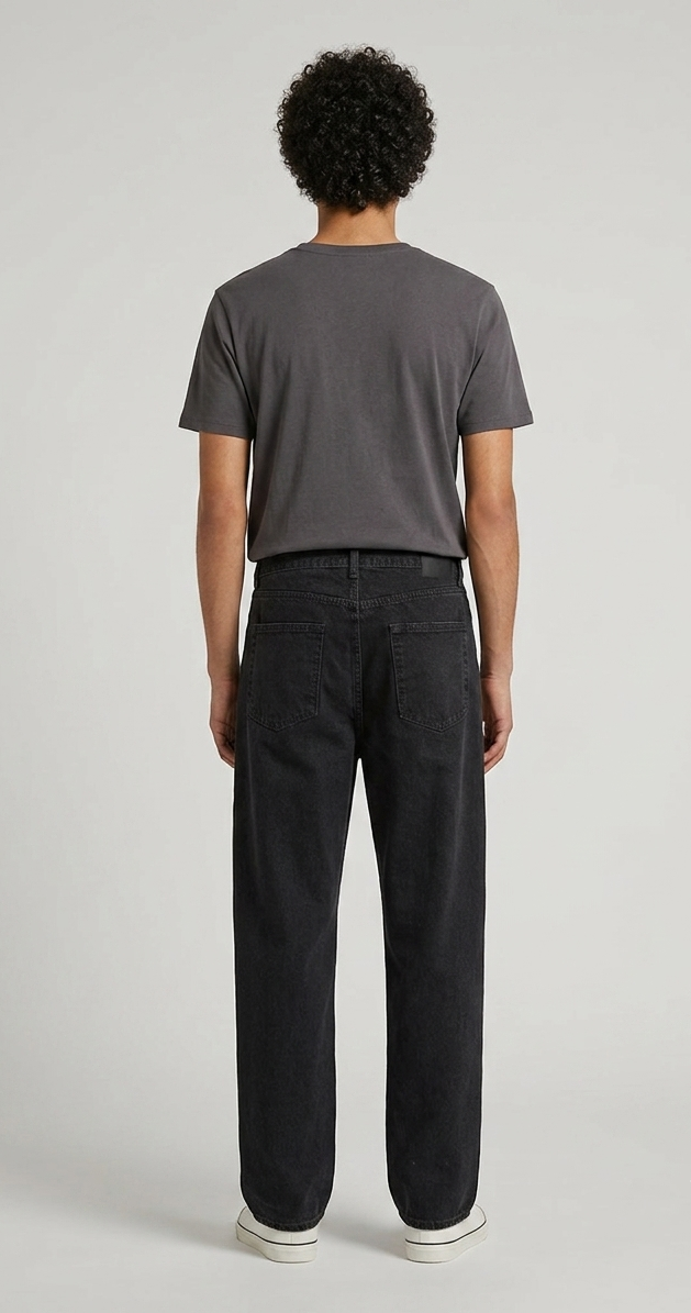 Jeans Fade Loose Fit Nero