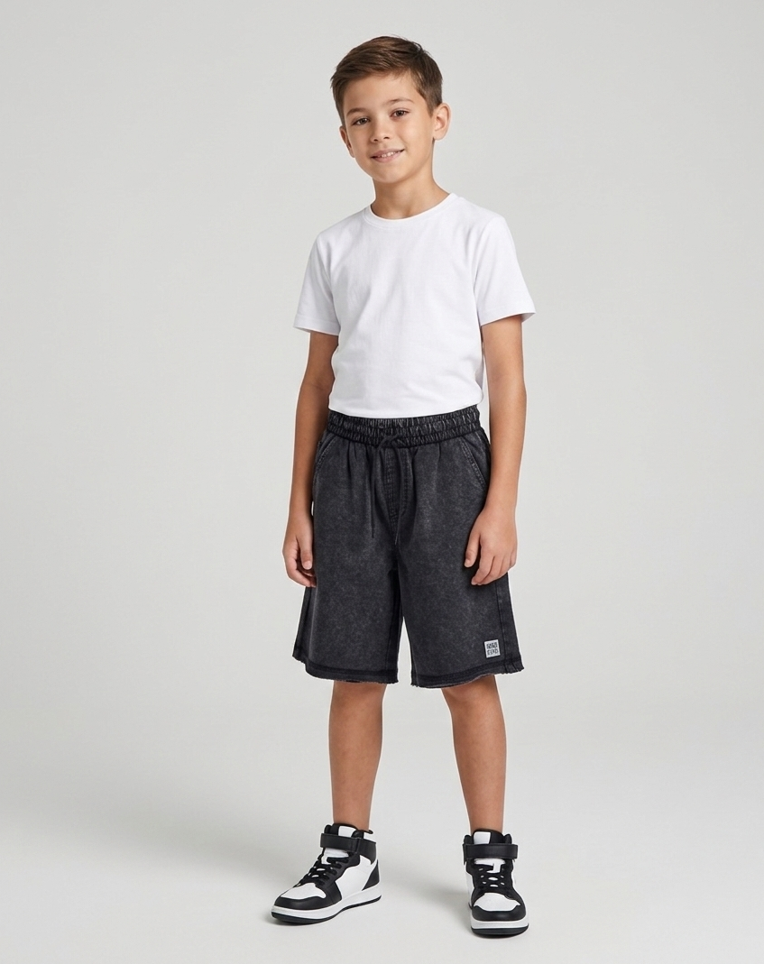 Shorts in Felpa Black Carbon