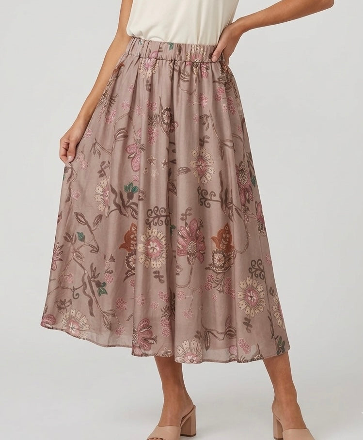 Gonna Midi Flora Malva