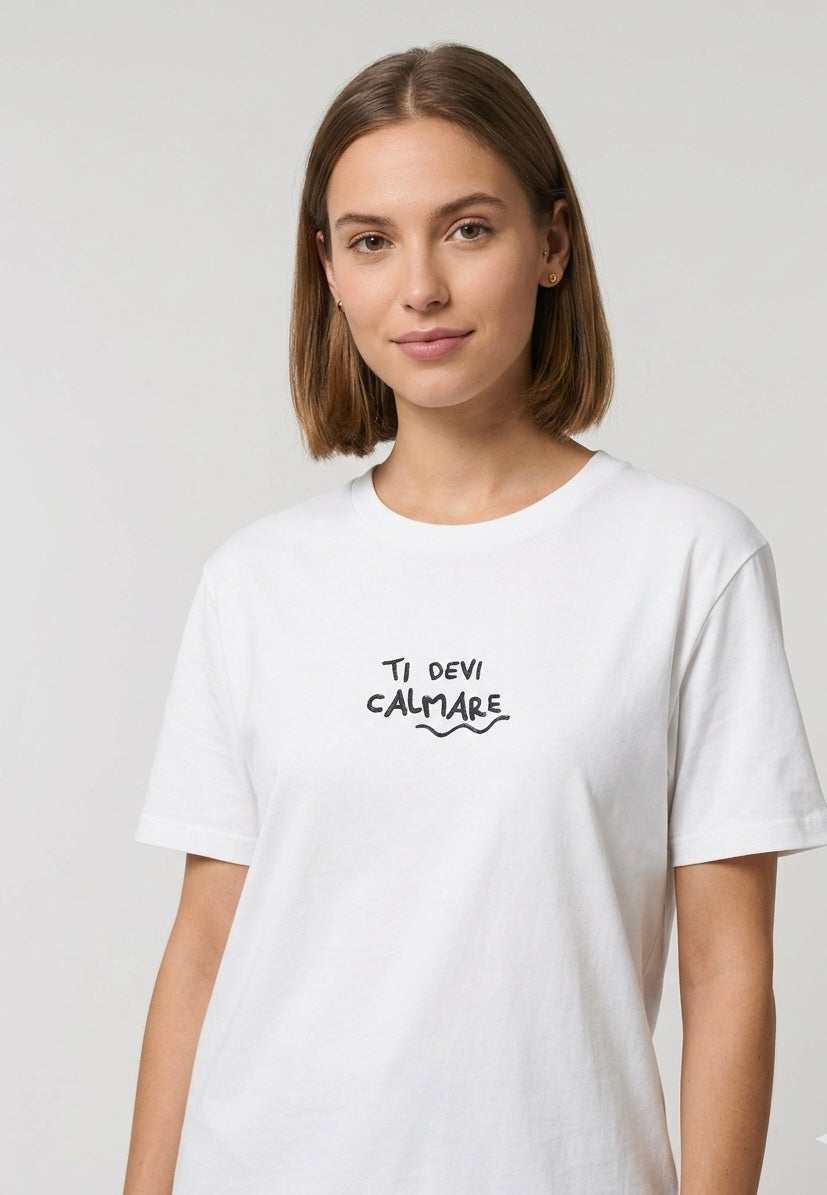 T-shirt Ricamo Ti Devi Calmare