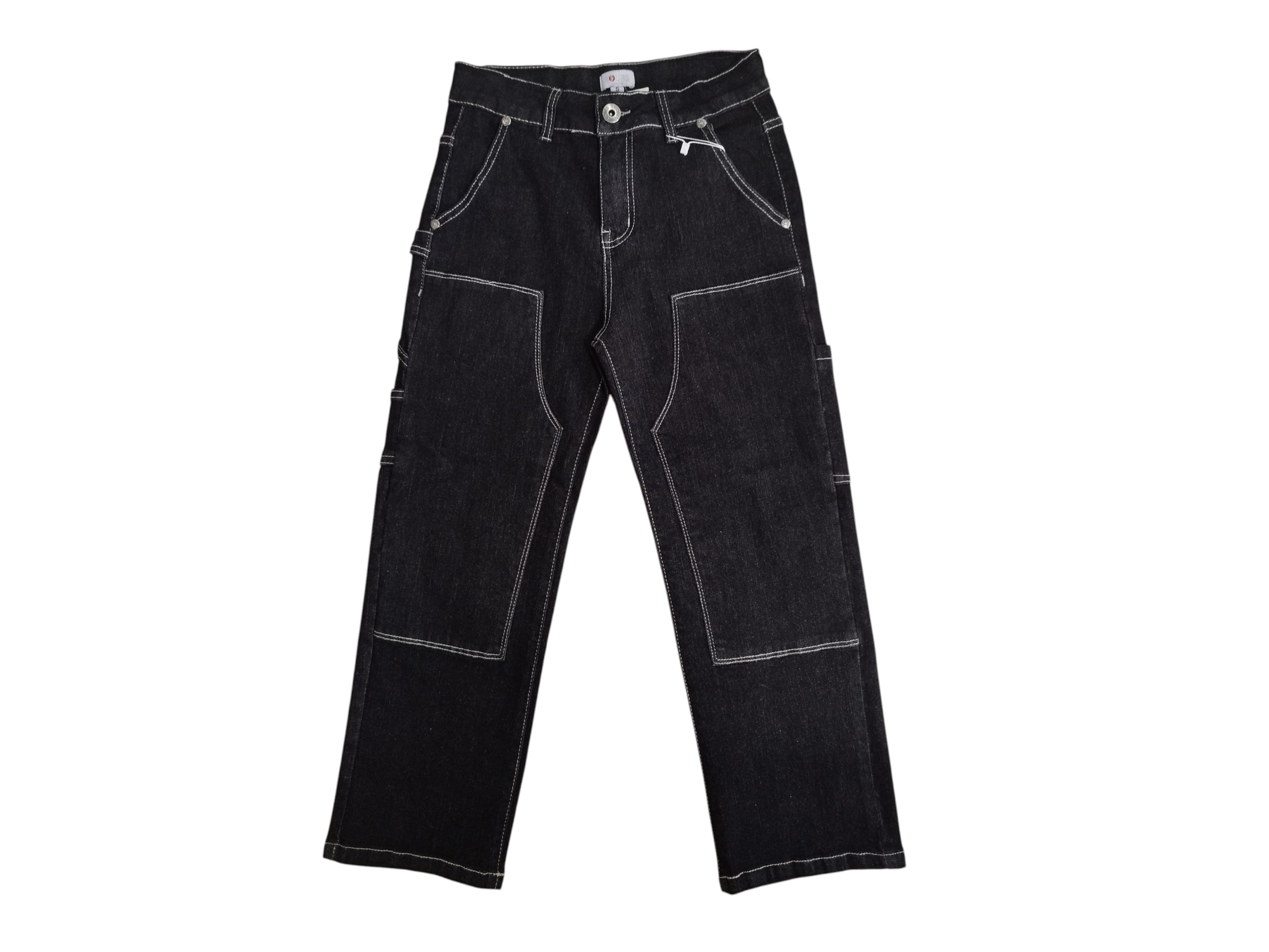 Pantalone jeans yours work loose nero graffiato elasticizzato