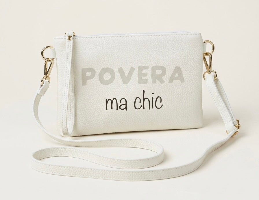 Pochette Pelle Bianco Ottico DILLOKOSì Povera Ma Chic